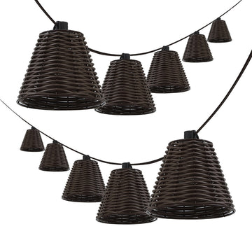 Payton 10-Light Indoor/Outdoor 10 ft. Classic Cottage Incandescent G40 Faux-Rattan Shaded String Lights